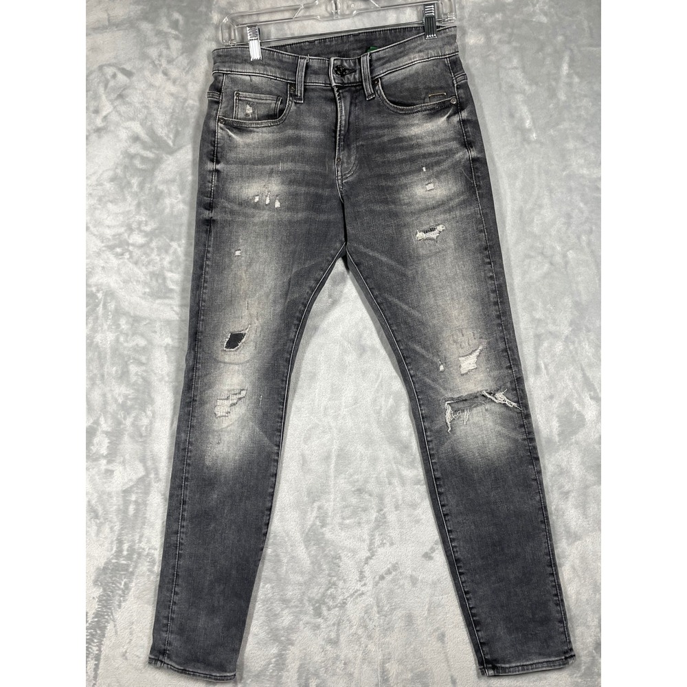G-Star Raw Revend Skinny Distressed Grey Jeans 28x30 51010-A634-B841 Mens